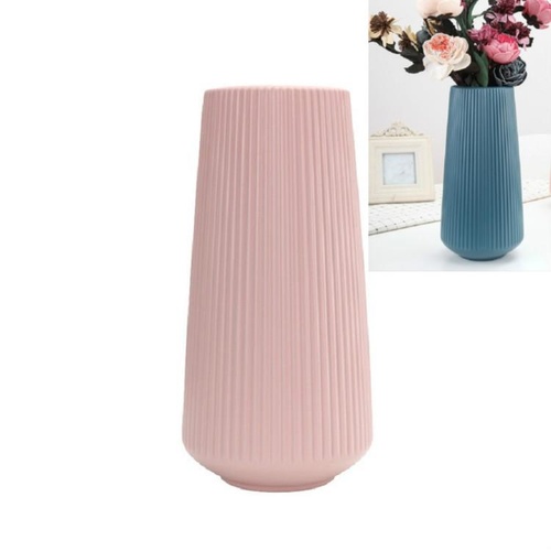 Versatile Plastic Flower Vase for Dry and Wet Arrangements - Pink - Main Image