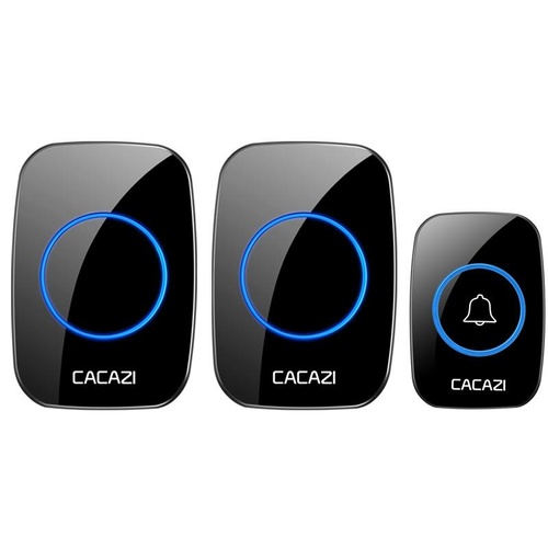 Wireless Waterproof Smart Doorbell - 2 Battery Options - Black - Main Image
