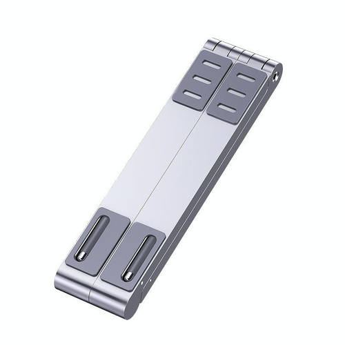 Portable Aluminum Notebook Stand - Compact Cooling Bracket - Silver - Main Image