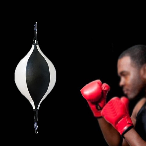Suspended Boxing Training Ball - Pear Shape - White Black - Main Image
