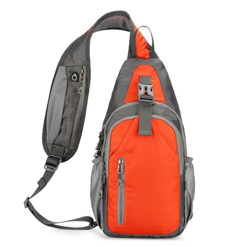 Waterproof Outdoor Sports Chest Bag Crossbody Single Shoulder Design - Orange - Main Image