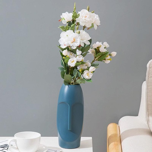 Thickened Pe Vase for Dried Flower Arrangements - Durable Drop-proof and Crack-proof - Sea Blue - Main Image