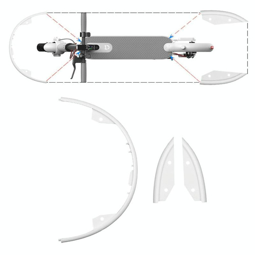 Xiaomi M365 Side Protection & Bumper Set - White - Main Image