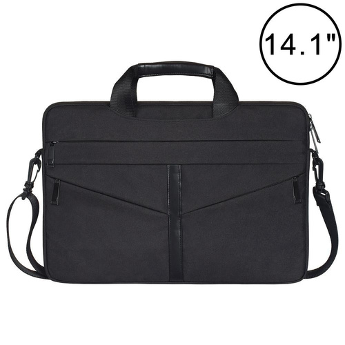 Stylish Zipper Laptop Bag with Shoulder Strap - Durable & Breathable - Black - Main Image