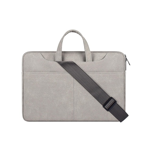 13.3 Inch Detachable Shoulder Laptop Bag - Frosted Pu Business - Light Gray - Main Image