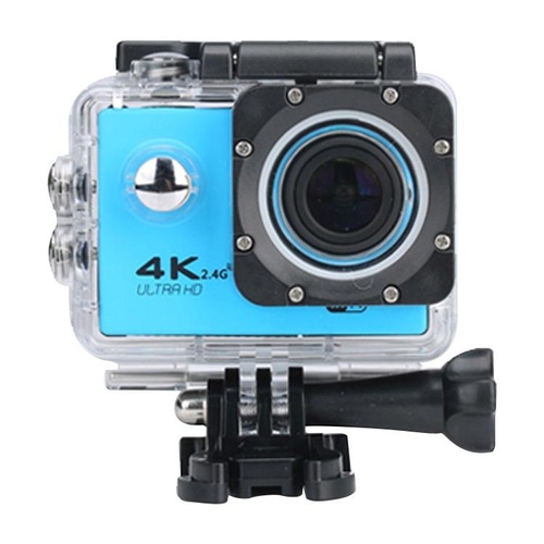 Waterproof 4k Action Camera for Cycling and Diving - Blue - Main Image