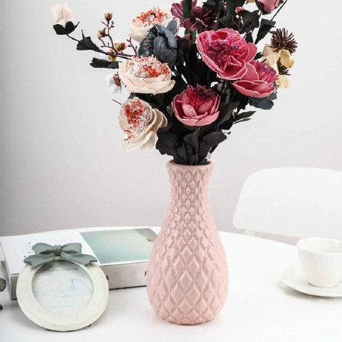 Hydroponic Plastic Vase for Dry and Wet Flower Arrangements - Desktop Furnishings - Pink - Main Image