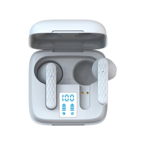 Wireless In-ear Earphone with Touch Control and Led Display - Bluetooth 5.0 - White - Main Image
