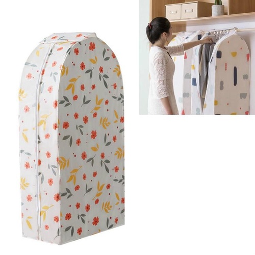 Small 3d Hanger Pocket Wardrobe with Dust Cover - Flowers - Main Image