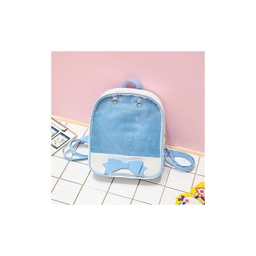 Mini Clear Kids Backpack with Bow - Perfect for School - Blue - Main Image