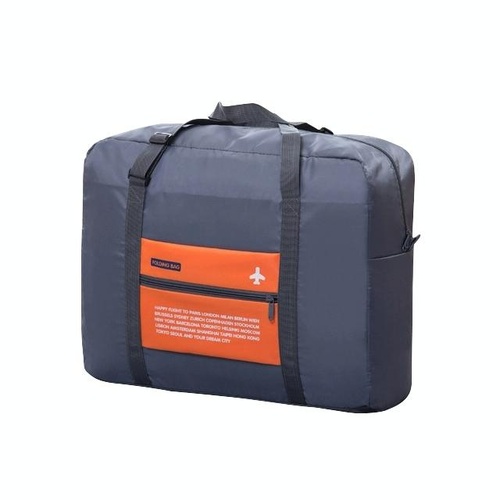 Foldable Nylon Travel Bag for Women and Men - Large Capacity - Orange - Main Image