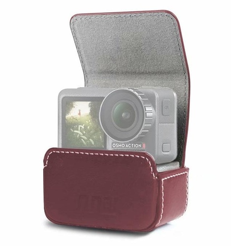 Waterproof Mini Leather Case for Dji Action Gopro Sjcam Xiaomi Mi Jia - Storage Box - Coffee - Main Image