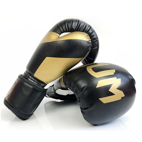 Professional Adult Boxing Training Gloves - 6Oz For Muay Thai Fighting - Black - Main Image