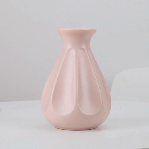 Drop-resistant Plastic Vase for Dry and Wet Flower Arrangements - Pink - Main Image