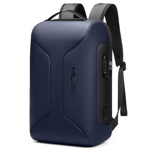 Large Capacity Waterproof Laptop Backpack with Usb Port for Business Travel - Blue - Main Image