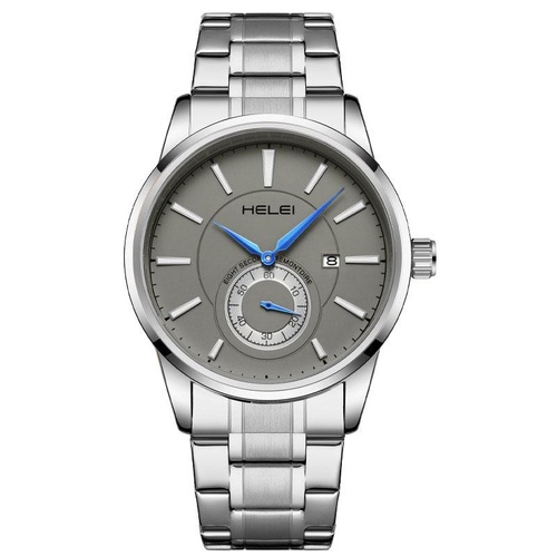 Waterproof Men Quartz Watch with Night Light - H9009b-g - Silver Gray - Main Image