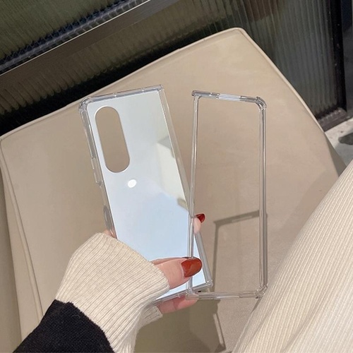 Reflective Noodle Case for Samsung Galaxy z Fold 4 - Reflective Finish - Silver - Main Image