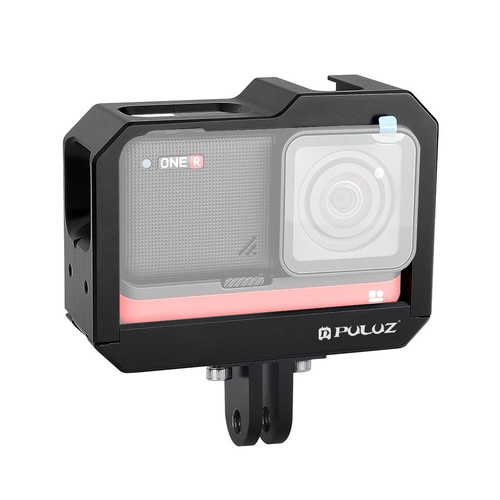 Aluminum Frame Cage for Insta360 one r with Cold Shoe and Tripod Base - Black - Main Image