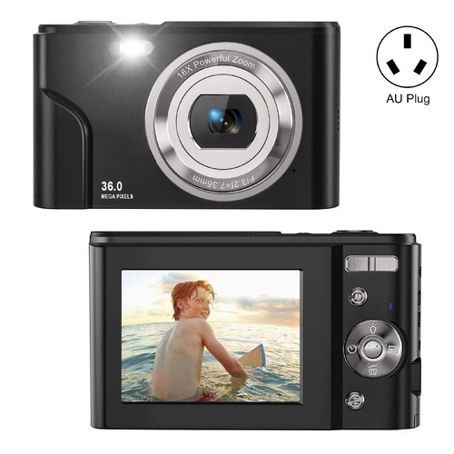 36mp 2.7k Full Hd Digital Camera with 16x Zoom for Children - 2.4 Inch Screen - Black - Main Image