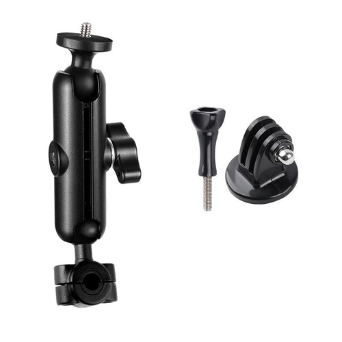 Motorcycle Rearview Mirror Mount for Action Cameras - 9cm Rod 20mm Ball Head Tripod Adapter - Main Image
