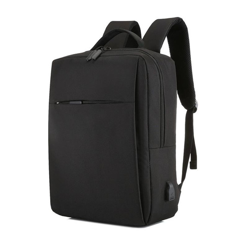 15.6 Laptop Backpack with Usb Charging - Waterproof Oxford Cloth Large Capacity - Black - Main Image