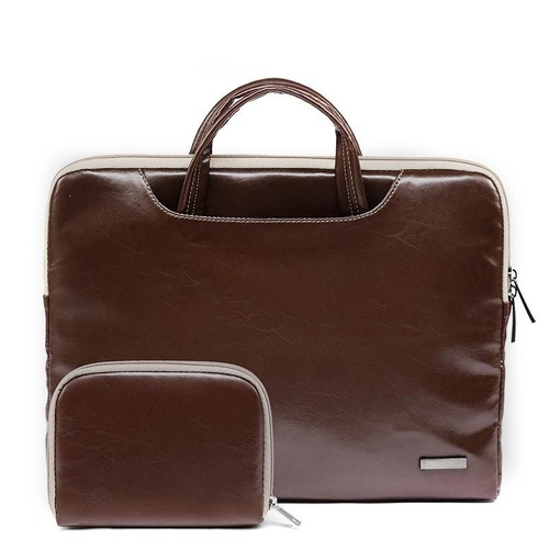 13.3 Inch Simple Business Laptop Bag With Liner - Ls-116 - Pu Brown - Main Image