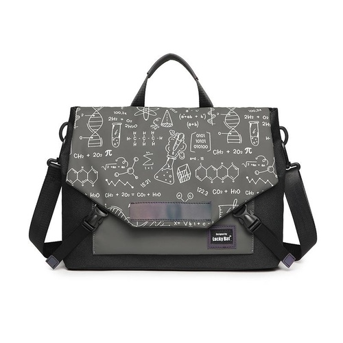 Anti-drop Crossbody Laptop Bag - 16 Inch Airbag Design - Black Gray Equation - Main Image