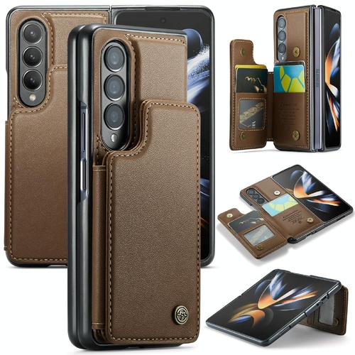 Leather Rfid Phone Case for Samsung Galaxy z Fold 4 5g - Brown - Main Image