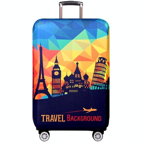 Medium Elastic Luggage Cover - Thick Wear-resistant Anti-dust Protection - European Sights - Main Image