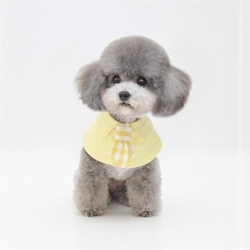 Pet Shawl Scarf Saliva Towel Dog Clothes Accessories - Size M - Yellow - Main Image