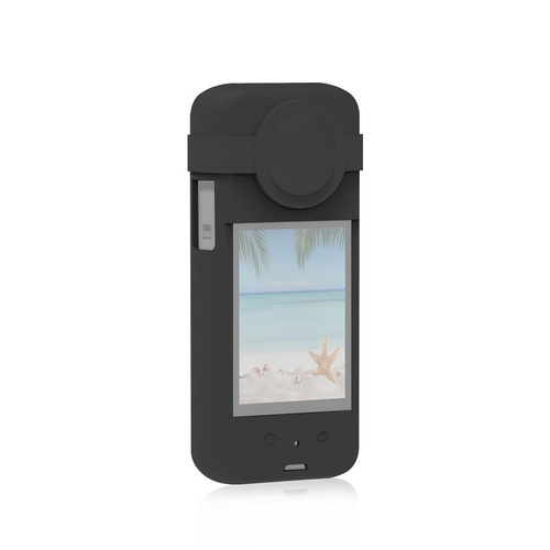 Silicone Protective Case with Lens Cover for Insta360 X3 - Black - Main Image