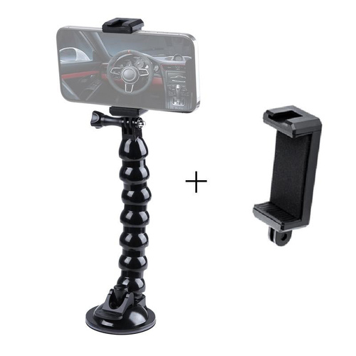Flexible Suction Cup Mount with Cold Shoe and Phone Clamp - Main Image