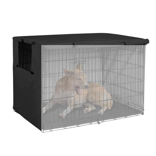Outdoor Pet Cage Cover - Oxford Cloth Dustproof Rainproof Sunscreen - 94x61x63.5cm - Black - Main Image