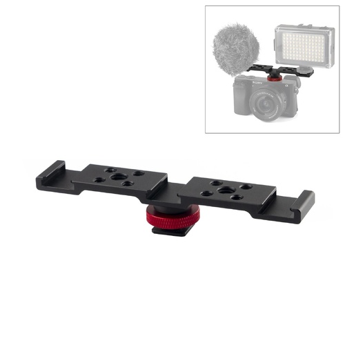 Triple Cold Shoe Bracket Mount - Black - Main Image
