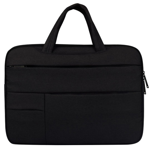 15.6 Inch Laptop Tablet Bag with Multiple Pockets and Soft Oxford Cloth Handle - Black - Main Image