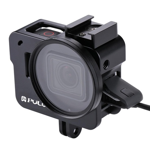 Aluminum Protective Cage with Uv Lens for Gopro Hero 2018 / 7 / 6 / 5 - 52mm - Black - Main Image