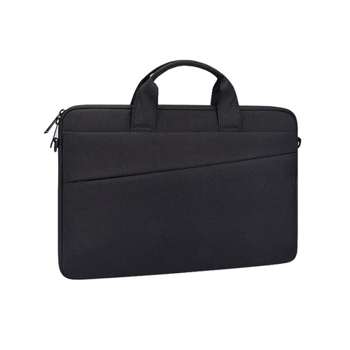 Portable 14.1 Laptop Tablet Bag With Dual Pockets And Soft Handle - Black - Main Image