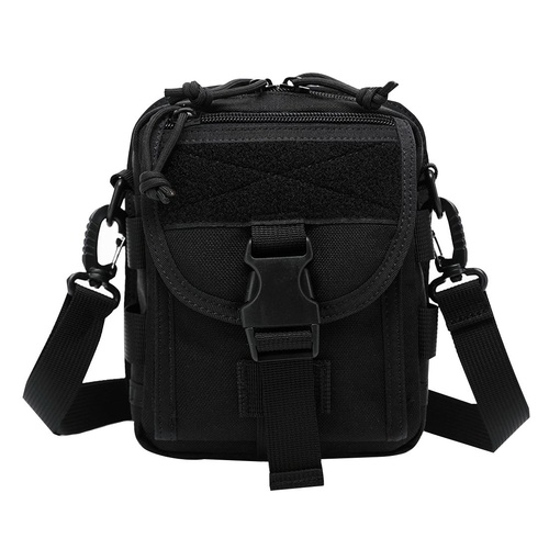 Army Style Oxford Cloth Crossbody Bag 17 X 15 X 8 Cm Shoulder Sling Hand Messenger Bag - Black - Main Image