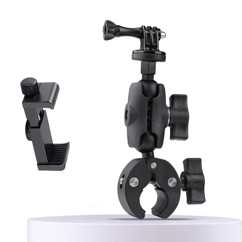 Adjustable Bike Handlebar Mount with Phone Clamp - 360 Rotation - Main Image