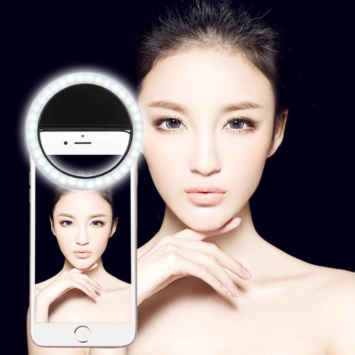 Adjustable Clip Beauty Light for Smartphones - Usb Cable - Black - Main Image