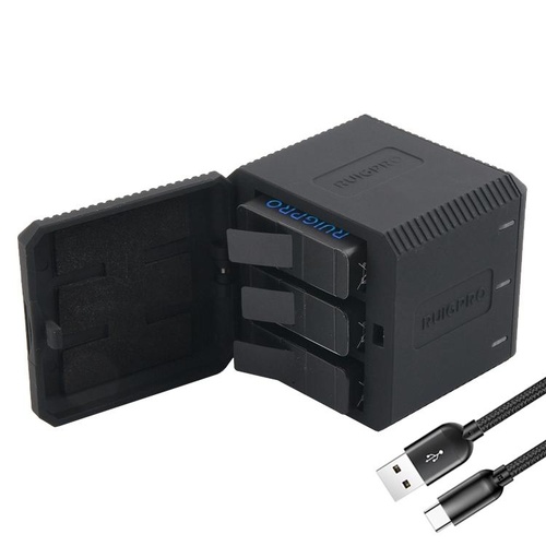 Triple Usb Charger Box for Gopro Hero6 / 5 with Led Indicator and Cable - Main Image