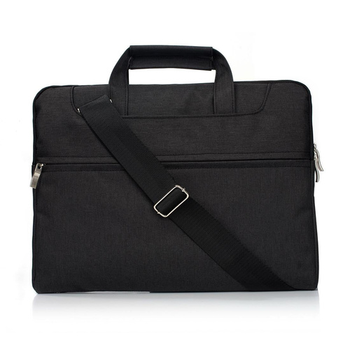 15.4 Inch Laptop Bag - Portable one Shoulder Zipper for Macbook Samsung Sony Dell Alienware Chuwi Asus Hp - Black - Main Image