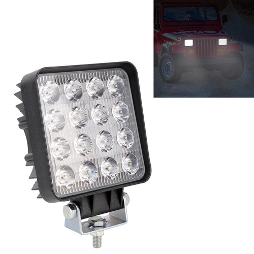 48W 4000Lm 16 Led White Light Condenser Engineering Lamp / Waterproof Ip67 Suvs Light Dc 10 - 30V Black - Main Image