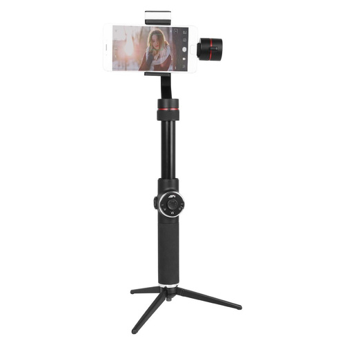 3-axis Gimbal Stabilizer with Tripod Mount & Fill Light for Smartphones - Black - Main Image
