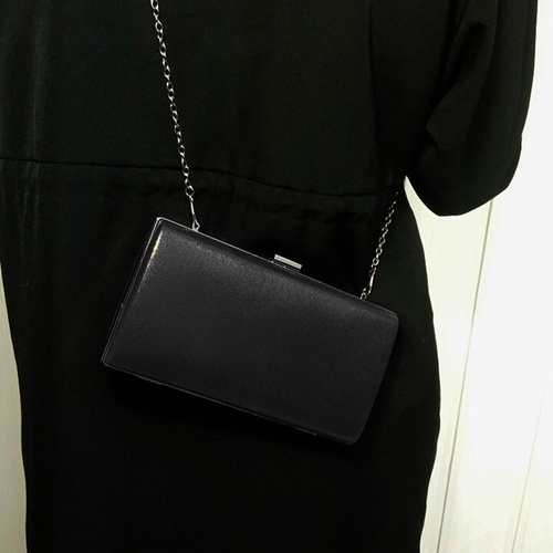 Square Party Handbag For Women Elegant Crossbody Bag For Banquets And Events - Black - Main Image