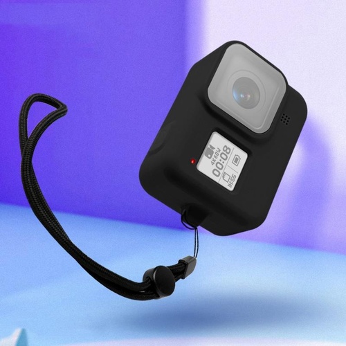 Gopro Hero8 Silicone Case with Wrist Strap - Protective Cover - Black - Main Image