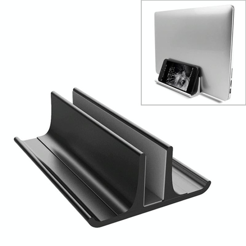 Adjustable Vertical Laptop Stand - Portable Aluminum Alloy Base Black - Main Image