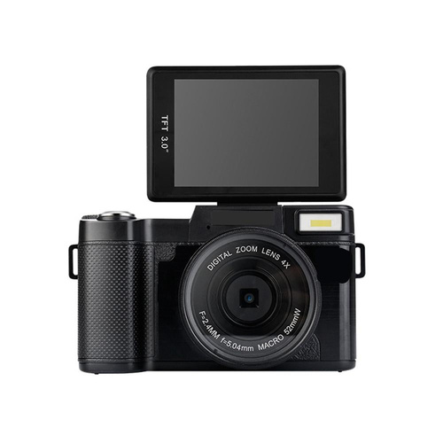 3.0 Flip Screen Vlog Camera with 4x Zoom - Black - Main Image