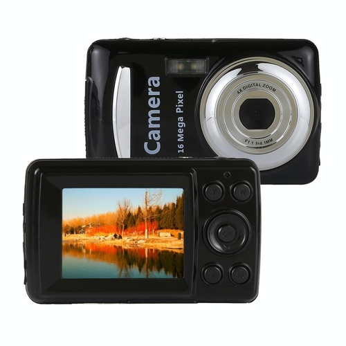 16Mp 4X Zoom Hd Digital Video Camera With 2.4 Tft Screen - Black - Main Image