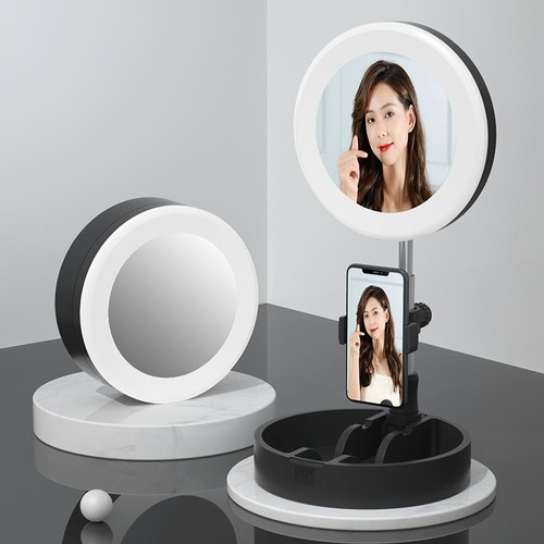 Multi-function Live Broadcast Ring Light with Phone Holder - G6 Black - Main Image